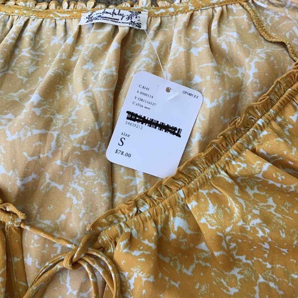 Free People Yellow Peasant Top Bodysuit - Picture 7 of 8